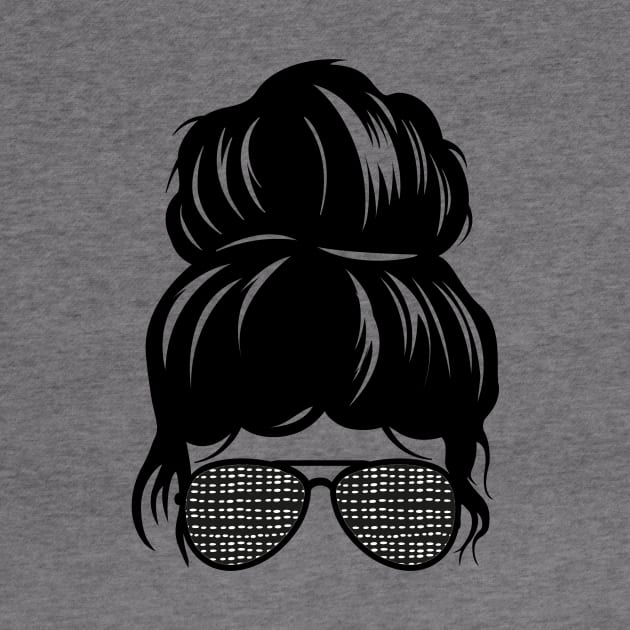 Messy Bun with Black & White Sunglasses by StacyWhite